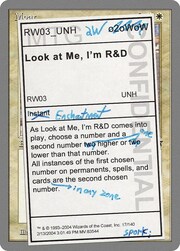 Look at Me, I'm R&D