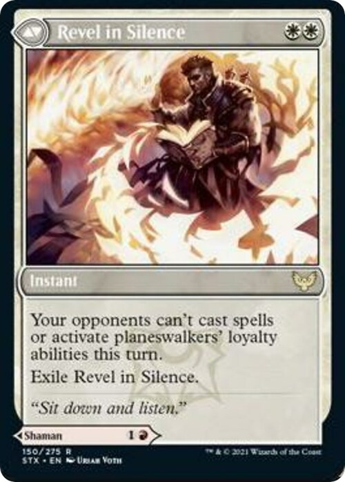 Flamescroll Celebrant // Revel in Silence Card Back