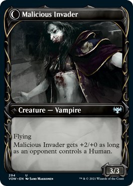 Innocent Traveler // Malicious Invader Card Back