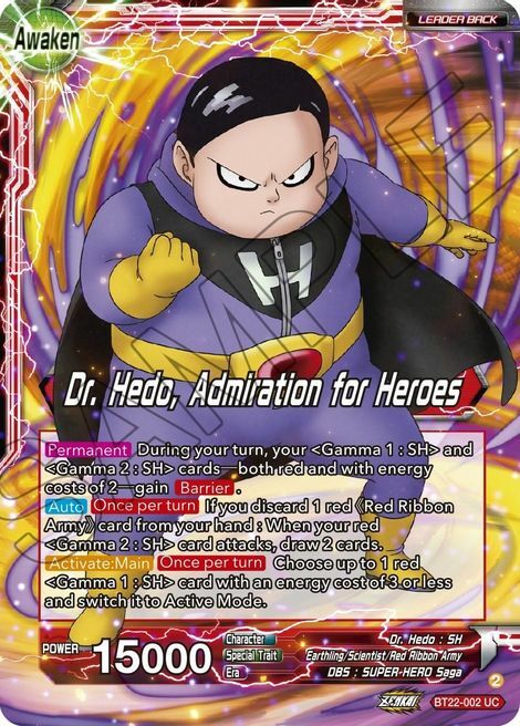 Dr. Hedo // Dr. Hedo, Admiration for Heroes Card Back