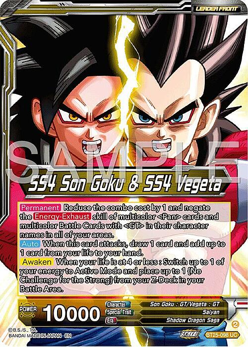 SS4 Gogeta, Strongest Fusion Explosion // SS4 Son Goku & SS4 Vegeta Card Back