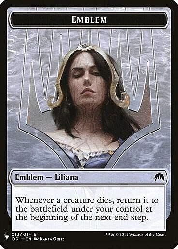 Beast // Liliana, Defiant Necromancer Emblem Card Back