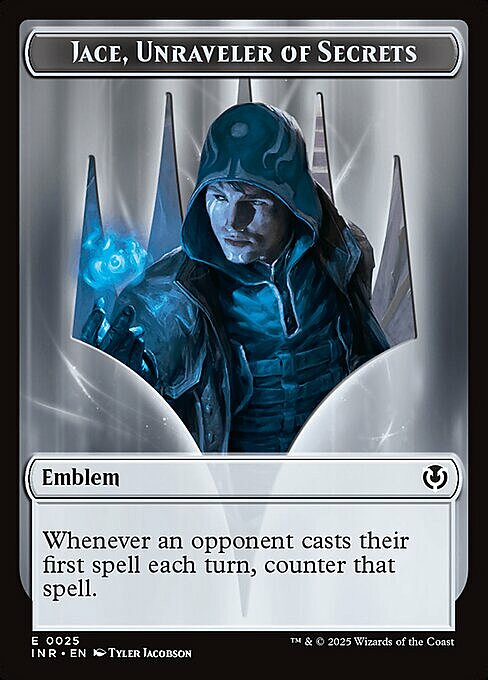 Human Wizard // Jace, Unraveler of Secrets Emblem Parte Posterior