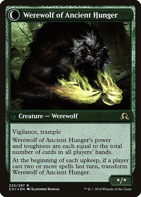 Sage of Ancient Lore // Werewolf of Ancient Hunger Card Back