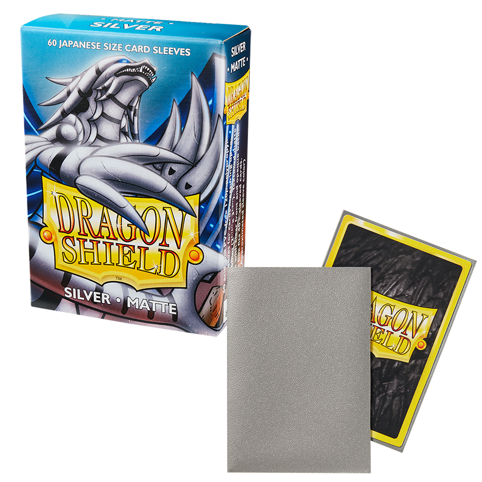 60 Small Dragon Shield Sleeves - Matte Silver