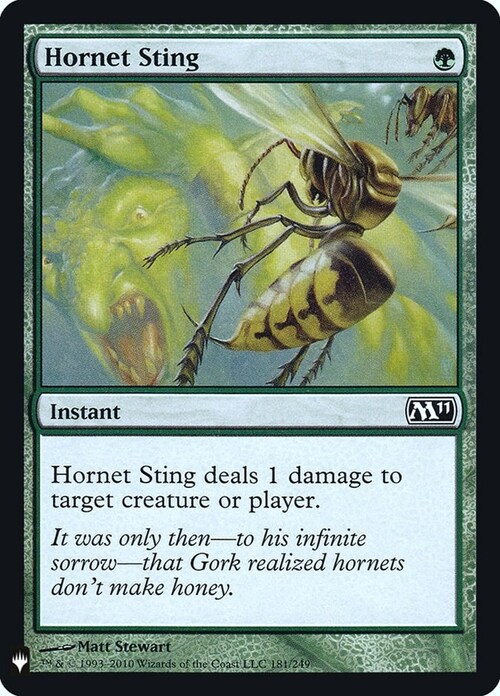 Hornet Sting Card Front