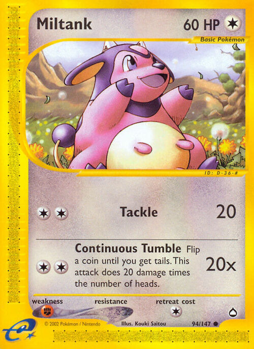 Miltank Card Front