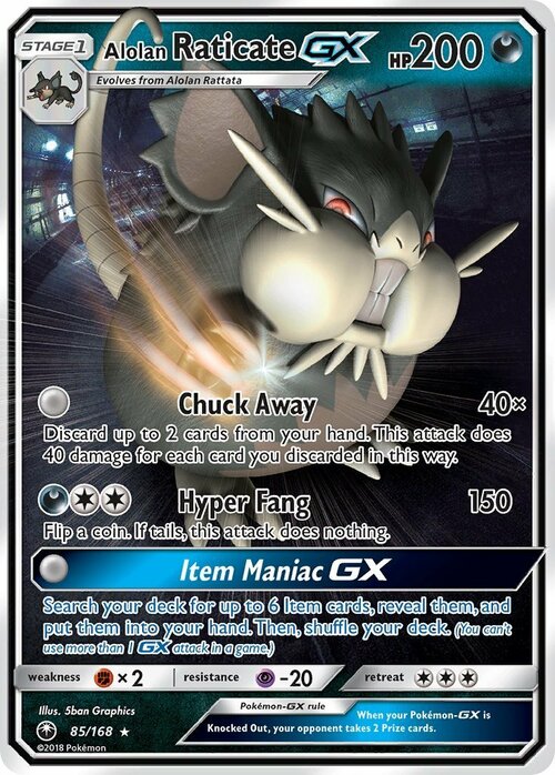 Alolan Raticate GX Card Front