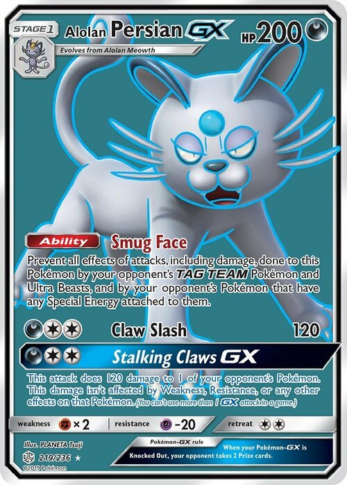 Alolan Persian GX Card Front