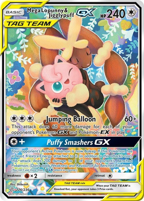 Mega Lopunny & Jigglypuff GX Card Front