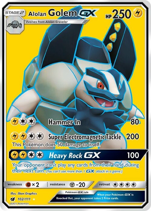 Alolan Golem GX Card Front