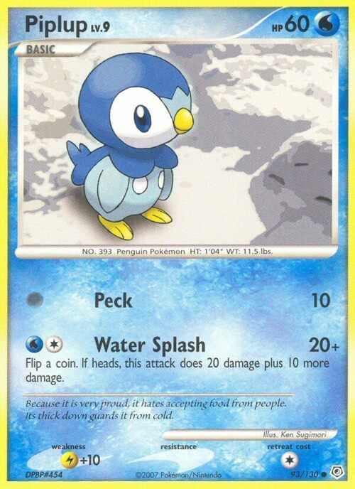 Piplup Lv.9 Card Front