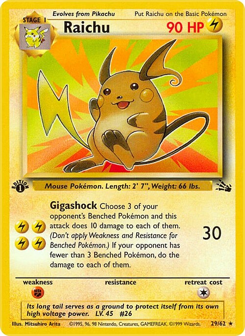 Raichu Card Front