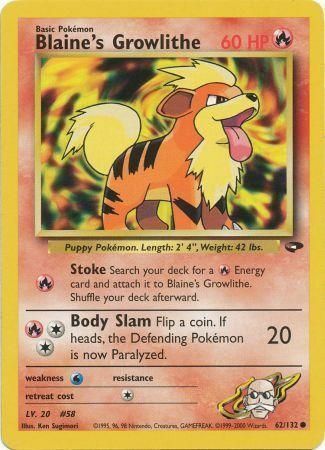 Blaine's Growlithe Card Front