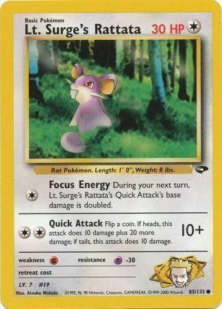 Lt. Surge's Rattata Card Front