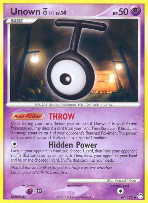 Unown T Card Front