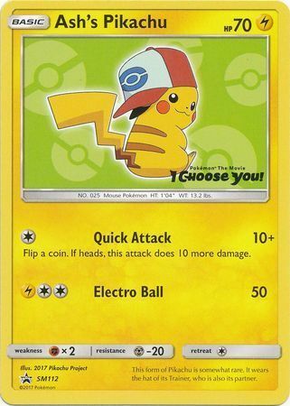 Ash's Pikachu Card Front