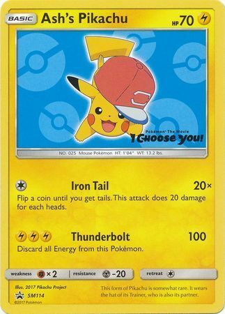 Ash's Pikachu Card Front