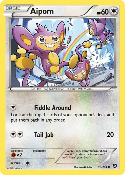 Aipom [Fiddle Around | Tail Jab] Card Front