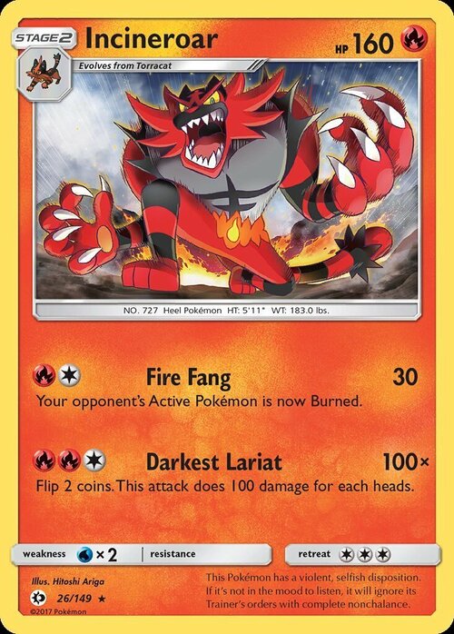 Incineroar Card Front