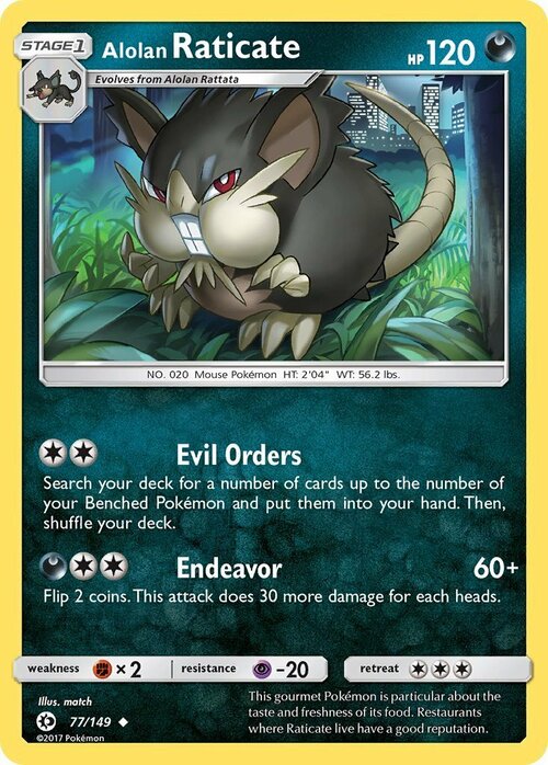 Alolan Raticate Card Front