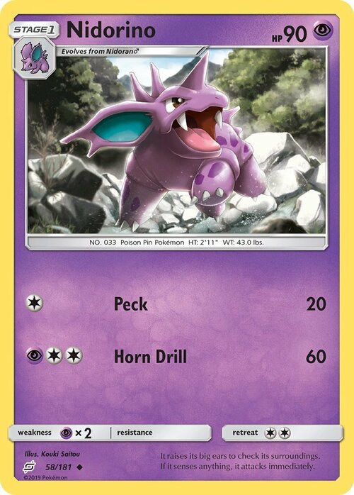 Nidorino Card Front