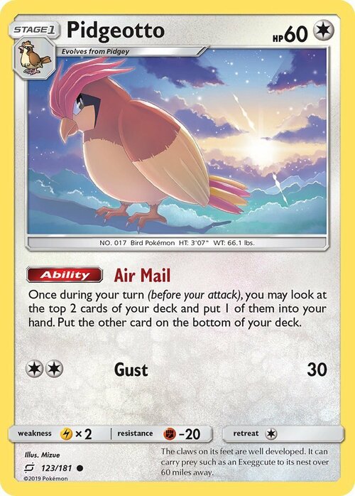 Pidgeotto Card Front