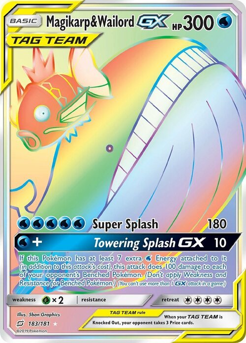 Magikarp & Wailord GX Card Front