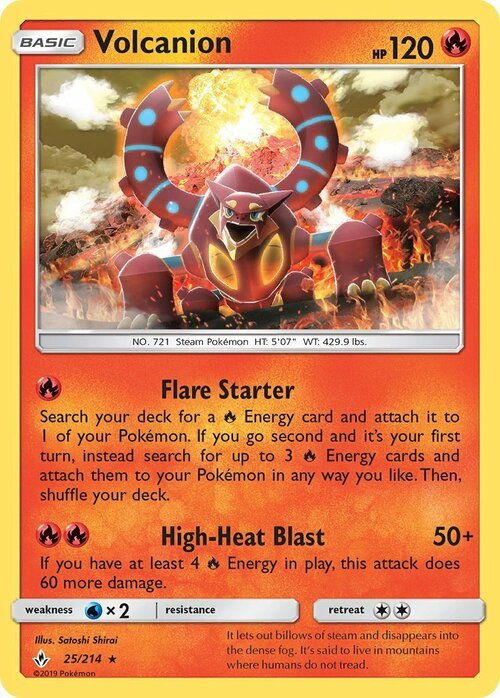 Volcanion Card Front