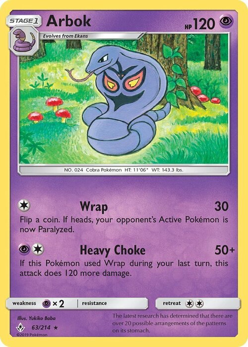 Arbok Card Front