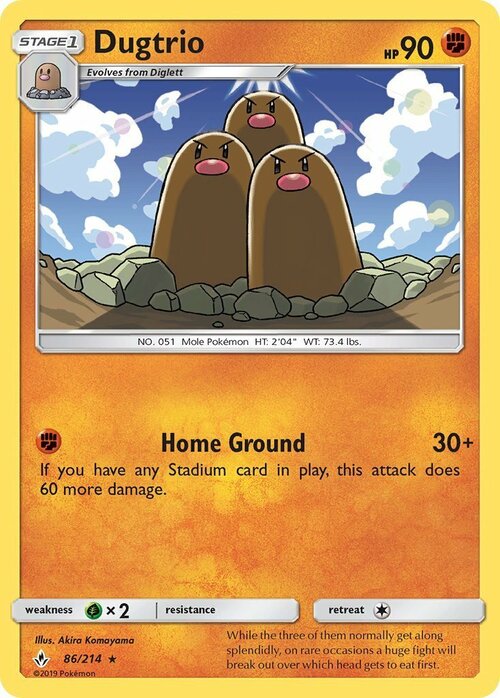 Dugtrio Card Front