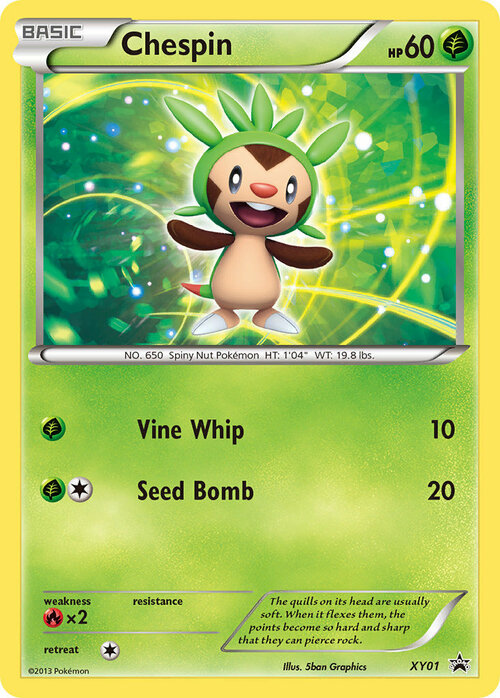 Chespin [Vine Whip | Seed Bomb] Card Front