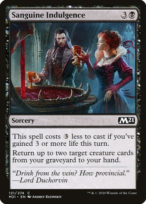 Sanguine Indulgence Card Front