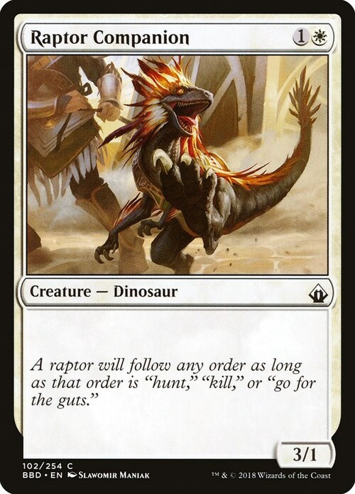 Raptor Companion Card Front