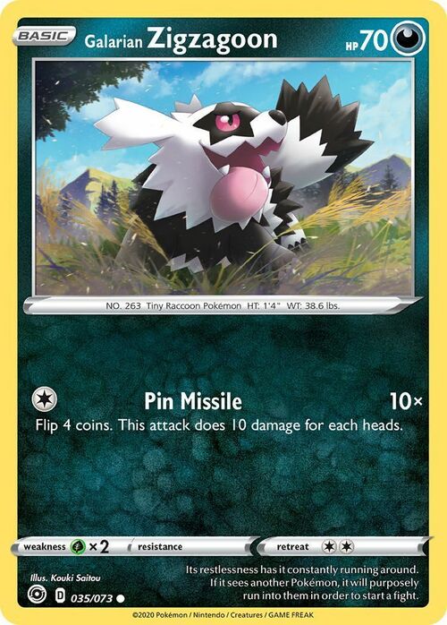 Galarian Zigzagoon Card Front