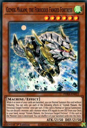 Gizmek Makami, the Ferocious Fanged Fortress Card Front