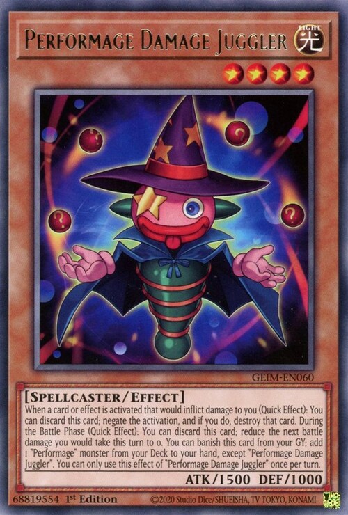 Performage Damage Juggler Card Front