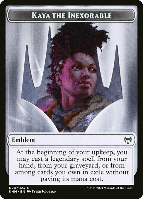 Kaya the Inexorable Emblem Card Front