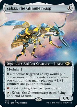 Zabaz, the Glimmerwasp Card Front