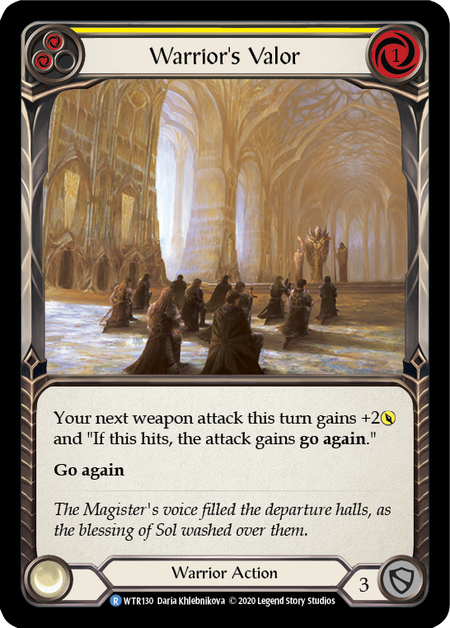 Warrior's Valor - Yellow Card Front