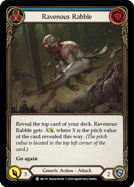 Ravenous Rabble - Blue Card Front