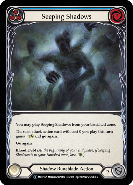 Seeping Shadows (Blue) Card Front