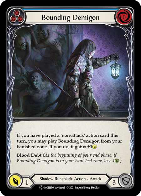 Bounding Demigon (Blue) Card Front