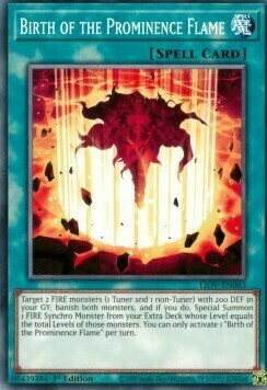 Birth of the Prominence Flame Card Front