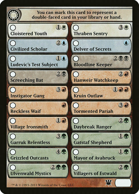 Innistrad Checklist Card Front