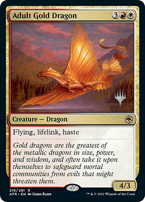 Adult Gold Dragon Card Front