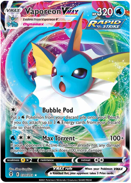 Vaporeon VMAX Card Front