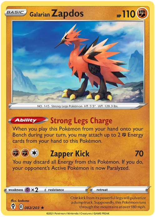 Galarian Zapdos Card Front