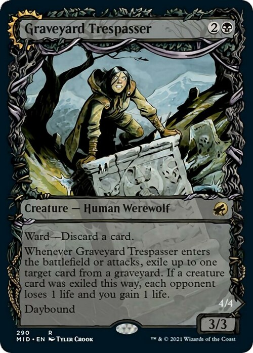 Graveyard Trespasser // Graveyard Glutton Card Front