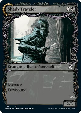 Shady Traveler // Stalking Predator Card Front